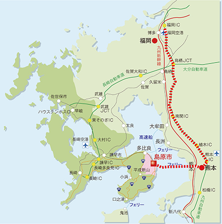 w450車ルート（福岡～熊本～島原）