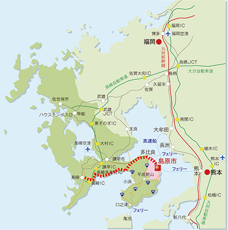 w450車ルート（長崎～有喜～島原）