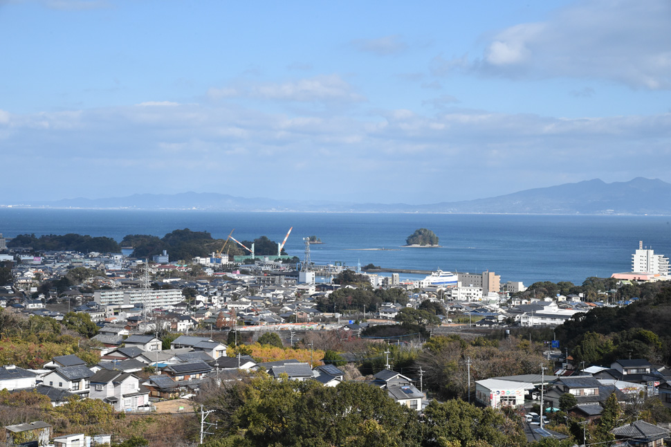 島原市街地俯瞰（仁田団地第二公園から） (2)