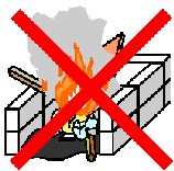 ブロックで囲ってもやす